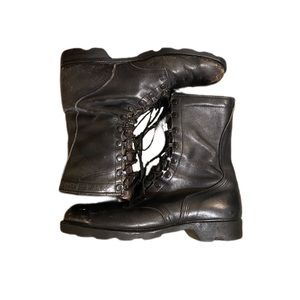 *VINTAGE* Rare Black Leather Military Combat Boots